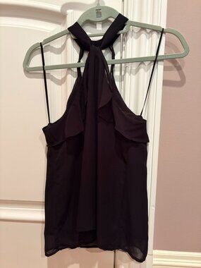 AQUA black chiffon top size XS in like-new condition